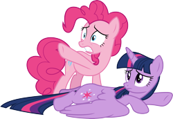Size: 4349x3000 | Tagged: safe, artist:cloudy glow, derpibooru import, pinkie pie, twilight sparkle, twilight sparkle (alicorn), alicorn, horse play, .ai available, simple background, transparent background, vector