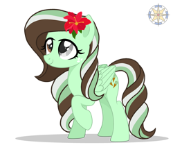 Size: 4000x3500 | Tagged: safe, artist:r4hucksake, derpibooru import, oc, oc only, oc:choco mint, pegasus, pony, female, flower, flower in hair, mare, simple background, solo, transparent background