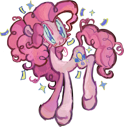 Size: 2048x2105 | Tagged: safe, artist:dddddaxie998839, derpibooru import, pinkie pie, earth pony, pony, big eyes, blush sticker, blushing, colored eyelashes, confetti, female, looking at you, mare, open mouth, simple background, smiling, smiling at you, solo, sparkles, transparent background