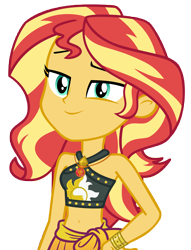 Size: 8577x11216 | Tagged: safe, artist:andoanimalia, derpibooru import, sunset shimmer, better together, equestria girls, unsolved selfie mysteries, bikini, clothes, geode of empathy, magical geodes, simple background, smiling, smirk, swimsuit, transparent background, vector