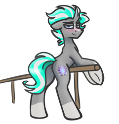 Size: 2122x2202 | Tagged: safe, artist:northglow, derpibooru import, oc, oc only, oc:flame belfrey, unicorn, blue eyes, blushing, simple background, smiling, solo, white background