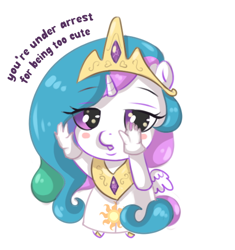 Size: 550x586 | Tagged: safe, artist:mdwines, derpibooru import, princess celestia, alicorn, anthro, chibi, cute, cutelestia, female, filly, foal, funny, hands up, kid, sketch, small, solo, speech bubble, text