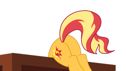 Size: 1920x1080 | Tagged: safe, artist:gmaplay, derpibooru import, sunset shimmer, pony, unicorn, spoiler:s09, bunset shimmer, butt, butt only, female, plot, simple background, solo, transparent background