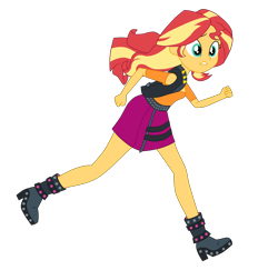 Size: 3900x3791 | Tagged: safe, artist:gmaplay, derpibooru import, sunset shimmer, better together, equestria girls, forgotten friendship, running, simple background, solo, sunset shimmer day, transparent background