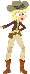 Size: 576x1387 | Tagged: safe, artist:ajosterio, derpibooru import, applejack, equestria girls, clothes, hat, pants, shoes, simple background, solo, transparent background