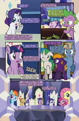 Size: 1920x2948 | Tagged: safe, artist:alexdti, derpibooru import, applejack, fluttershy, pinkie pie, rainbow dash, rarity, spike, starlight glimmer, twilight sparkle, twilight sparkle (alicorn), oc, oc:brainstorm (alexdti), oc:purple creativity, oc:star logic, alicorn, dragon, pegasus, pony, unicorn, comic:quest for friendship retold, cutie map, grammar error, mane six, twilight's castle, winged spike, wings