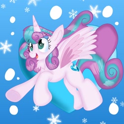 Size: 1000x1000 | Tagged: safe, artist:doraeartdreams-aspy, derpibooru import, princess flurry heart, alicorn, pony, colored wings, colored wingtips, female, mare, older, older flurry heart, solo, wings