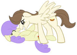 Size: 962x694 | Tagged: safe, artist:obriannakenobi, derpibooru import, cream puff, pound cake, earth pony, pegasus, pony, base used, duo, duo male and female, eyes closed, female, male, mare, older, older cream puff, older pound cake, poundpuff, shipping, simple background, stallion, straight, white background