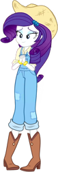 Size: 418x1236 | Tagged: safe, artist:ajosterio, derpibooru import, rarity, equestria girls, boots, clothes, cowboy boots, cowboy hat, cowgirl, denim, hat, jeans, overalls, pants, shirt, shoes, simple background, solo, stetson, transparent background