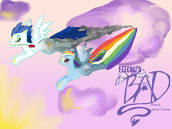 Size: 749x562 | Tagged: safe, artist:hippiepeacecat, derpibooru import, rainbow dash, soarin', pegasus, pony, female, male, mare, shipping, soarindash, stallion, straight