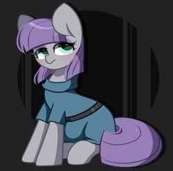 Size: 2797x2761 | Tagged: safe, artist:kittyrosie, derpibooru import, maud pie, earth pony, pony, blushing, solo