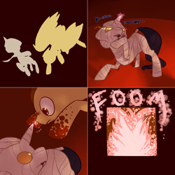 Size: 1602x1602 | Tagged: safe, artist:celadonlonghorn, derpibooru import, oc, oc:desert eagle, pegasus, pony, ask desert eagle, blood, female, mare, mummy