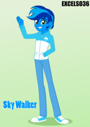 Size: 661x935 | Tagged: safe, artist:excelso36, oc, human, equestria girls, character, clothes, humanized, humanized oc, looking at you, simple background, smiling, solo, waving at you