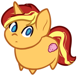 Size: 849x830 | Tagged: safe, artist:those kids in the corner, derpibooru import, part of a set, sunset shimmer, pony, unicorn, alternate cutie mark, brain, chibi, female, looking at you, organs, simple background, solo, transparent background