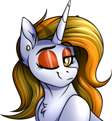 Size: 1140x1234 | Tagged: safe, artist:notetaker, derpibooru import, oc, oc only, pony, unicorn, ear piercing, piercing, simple background, solo, transparent background