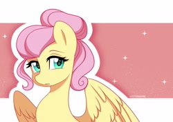 Size: 2560x1809 | Tagged: safe, artist:chickenbrony, derpibooru import, fluttershy, pegasus, pony, alternate hairstyle, cute, looking at you, solo