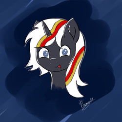 Size: 3200x3200 | Tagged: safe, artist:axelp, derpibooru import, oc, oc only, oc:velvet remedy, pony, unicorn, fallout equestria, :p, bust, portrait, simple background, tongue, tongue out