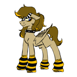 Size: 900x900 | Tagged: safe, artist:fuckomcfuck, derpibooru import, oc, oc only, oc:doodles, pegasus, pony, choker, clothes, ear piercing, earring, goth, jewelry, lip piercing, piercing, simple background, socks, solo, striped socks, transparent background, wing piercing, wings