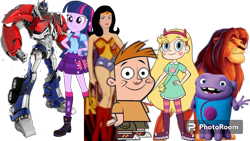 Size: 1280x720 | Tagged: safe, artist:cutler1228, derpibooru import, twilight sparkle, human, equestria girls, equestria girls series, spoiler:eqg series (season 2), adam lyon, belt, boots, clothes, cowboy boots, cowboy hat, dc comics, dc superhero girls, glasses, gloves, hat, high heel boots, jacket, magic capture device, motorcross, my gym partner's a monkey, optimus prime, red, shirt, shoes, simba, simple background, skirt, socks, star butterfly, star vs the forces of evil, the angry birds, the lion king, transformers, transformers prime, transparent background, twolight, vest, wonder woman