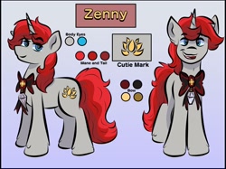 Size: 2048x1535 | Tagged: safe, artist:doodle-hooves, derpibooru import, oc, oc:magicalboyzenny, unicorn, male, red mane, reference sheet, stallion