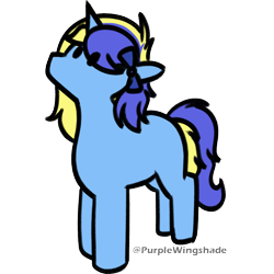 Size: 3000x3000 | Tagged: safe, artist:purple wingshade, derpibooru import, oc, oc only, oc:blue water, pony, unicorn, blue coat, blue mane, bow, cute, hair bow, simple background, small, solo, transparent background, yellow mane