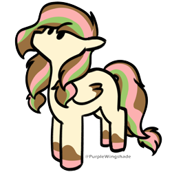 Size: 3000x3000 | Tagged: safe, artist:purple wingshade, derpibooru import, oc, oc only, oc:hunie, pegasus, pony, body markings, brown mane, dyed mane, pigtails, simple background, solo, transparent background, yellow coat