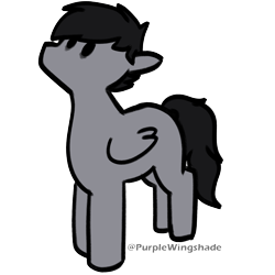 Size: 3000x3000 | Tagged: safe, artist:purple wingshade, derpibooru import, oc, oc only, oc:sleepy, pegasus, pony, black mane, cute, gray coat, simple background, small, solo, transparent background