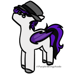 Size: 3000x3000 | Tagged: safe, artist:purple wingshade, derpibooru import, oc, oc only, oc:ziff, bat pony, pony, bat wings, glasses, hat, purple mane, simple background, solo, transparent background, white coat, wings