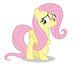 Size: 5500x4500 | Tagged: safe, artist:gypsykumquat, derpibooru import, fluttershy, pegasus, pony, .svg available, absurd resolution, blushing, cute, embarrassed, female, inkscape, looking back, show accurate, shyabetes, simple background, solo, svg, transparent background, vector, wings