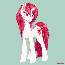 Size: 3000x3000 | Tagged: safe, derpibooru import, oc, pony, unicorn, light skin, red eyes, red mane, solo, sun