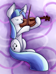 Size: 600x800 | Tagged: safe, alternate version, artist:paint-smudges, derpibooru import, dj pon-3, vinyl scratch, pony, alternate hairstyle, musical instrument, solo, vinyl class, violin