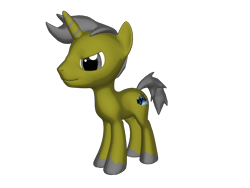 Size: 2000x1500 | Tagged: safe, artist:taionafan369, derpibooru import, editor:taionafan369, oc, oc:shunt, pony, unicorn, pony creator, 3d, 3d pony creator, horn, house robot, housebot, male, ponified, ponylumen, robot wars, simple background, solo, species swap, stallion, transparent background, unicorn oc, unshorn fetlocks