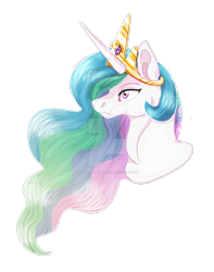 Size: 1280x1625 | Tagged: safe, artist:aprilsilverwolf, derpibooru import, princess celestia, alicorn, pony, bust, crown, deviantart watermark, ethereal mane, female, jewelry, mare, obtrusive watermark, portrait, regalia, simple background, solo, transparent background, watermark