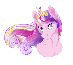 Size: 1280x1142 | Tagged: safe, artist:aprilsilverwolf, derpibooru import, princess cadance, alicorn, pony, bust, crown, deviantart watermark, female, jewelry, mare, obtrusive watermark, portrait, regalia, simple background, solo, transparent background, watermark, windswept mane