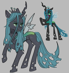 Size: 1153x1211 | Tagged: safe, artist:paamyu, derpibooru import, queen chrysalis, changeling, changeling queen, pony, cute, feral, solo