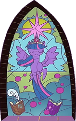 Size: 494x782 | Tagged: source needed, safe, derpibooru import, edit, edited screencap, editor:incredibubbleirishguy, screencap, twilight sparkle, twilight sparkle (alicorn), alicorn, princess twilight sparkle (episode), twilight's kingdom, cropped, stained glass