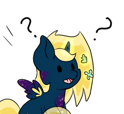 Size: 1771x1627 | Tagged: safe, artist:noxi1_48, derpibooru import, oc, oc:alpha omega, pony, daily dose of friends, question mark, simple background, solo, transparent background