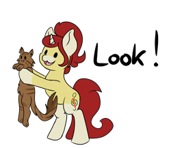 Size: 2768x2400 | Tagged: safe, artist:noxi1_48, derpibooru import, oc, oc:treble pen, cat, pony, unicorn, bipedal, daily dose of friends, dog lip, duo, holding, simple background, transparent background