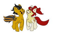 Size: 3952x2579 | Tagged: safe, artist:noxi1_48, derpibooru import, oc, oc:dusty katt, oc:treble pen, pony, daily dose of friends, duo, simple background, transparent background