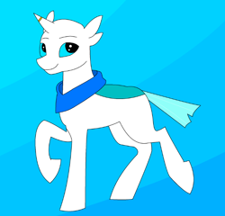 Size: 674x646 | Tagged: safe, artist:fsnyion, derpibooru import, oc, oc only, oc:nyion, changedling, changeling, bandana, changedling oc, changeling oc, solo, white changeling