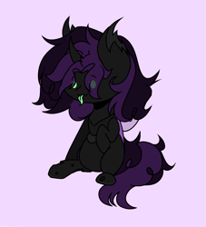 Size: 1000x1100 | Tagged: safe, artist:andent, derpibooru import, oc, oc only, changeling, changeling oc, full body, language, purple changeling, purple hair, simple background, sketch, solo