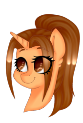 Size: 524x771 | Tagged: safe, artist:oniiponii, derpibooru import, oc, oc only, pony, unicorn, commission, ear fluff, ears, eye clipping through hair, horn, simple background, smiling, solo, transparent background, unicorn oc, ych result