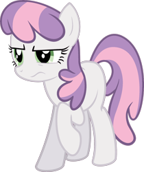 Size: 1600x1908 | Tagged: safe, artist:blackgryph0n, artist:maddietheuniversalfan68, derpibooru import, cheerilee, sweetie belle, earth pony, pony, g4, cheerilee is not amused, earth pony sweetie belle, female, full body, mare, race swap, raised hoof, raised leg, recolor, simple background, standing, sweetie belle is not amused, three quarter view, transparent background, unamused, vector, wavy mouth