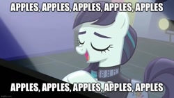 Size: 885x499 | Tagged: safe, derpibooru import, edit, edited screencap, screencap, coloratura, earth pony, pony, g4, season 5, the mane attraction, caption, cute, eyes closed, female, image macro, imgflip, implied applejack, implied lesbian, implied rarajack, implied shipping, jack black, mare, musical instrument, open mouth, open smile, peaches (song), piano, rara, rarabetes, singing, smiling, solo, text, the magic inside, the super mario bros. movie