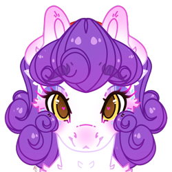 Size: 2500x2500 | Tagged: safe, artist:bananasplitedy, derpibooru import, oc, oc only, oc:chromatic moonstone, blushing, bust, female, heart, heart eyes, looking at you, makeup, mare, portrait, simple background, solo, transparent background, wingding eyes