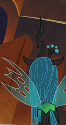 Size: 381x717 | Tagged: safe, derpibooru import, screencap, queen chrysalis, the beginning of the end, back of head, cropped