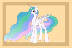 Size: 7662x5080 | Tagged: safe, artist:lightning bolty, derpibooru import, princess celestia, alicorn, pony, abstract background, absurd resolution, colored, concave belly, cute, cutelestia, date (time), ear fluff, ears, ethereal mane, ethereal tail, eyelashes, female, flat colors, folded wings, frame, horn, horn pattern, impossibly long mane, impossibly long tail, large wings, leg fluff, long horn, long legs, long mane, long tail, looking forward, mare, missing accessory, no source available, quadrupedal, signature, slim, smiling, solo, sparkly mane, sparkly tail, standing, sternocleidomastoid, tail, tall, thin, three quarter view, wings