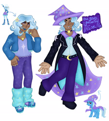 Size: 1832x2048 | Tagged: safe, artist:coyotevallie, derpibooru import, trixie, human, humanized, redesign