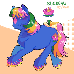 Size: 1280x1280 | Tagged: safe, artist:poniesart, derpibooru import, oc, oc only, oc:sunbeau, earth pony, pony, coat markings, earth pony oc, facial markings, pronouns, solo, star (coat marking)