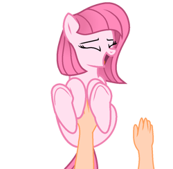 Size: 905x882 | Tagged: safe, artist:angelvelvetyt, artist:guruyunus17, derpibooru import, oc, oc only, oc:annisa trihapsari, earth pony, human, pony, base used, earth pony oc, eyes closed, female, happy, mare, open mouth, open smile, simple background, smiling, solo, tickling, transparent background